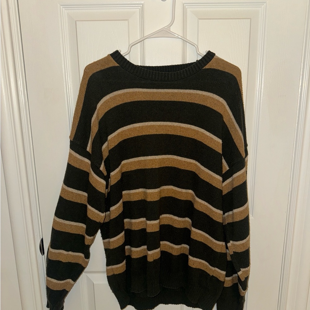 Oversized Brown and Dark Green Sweater